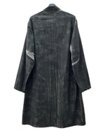 ヨウジヤマモト Yohji Yamamoto POUR HOMME ROLLER PRINT LONG BLOUSE ローラー プリント ロング ブラウス 千鳥柄 長袖 灰 HG-B26-043 サイズ 3 コート 総柄 グレー 104MT-1575