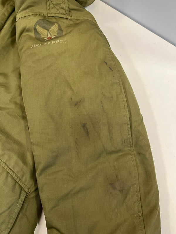 ミリタリー military US ARMY Air Force エアフォース B-2 B2 フライトジャケット  サイズ38 ジャケット カーキ 101MT-4881