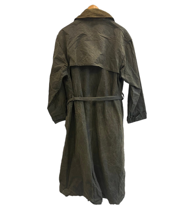 バブアー Barbour 90's 90年代 3ワラント TRENCH COAT トレンチコート ワックス コットン オイルドジャケット ロングコート VINTAGE ヴィンテージ A600 102cm コート カーキ 101MT-5455