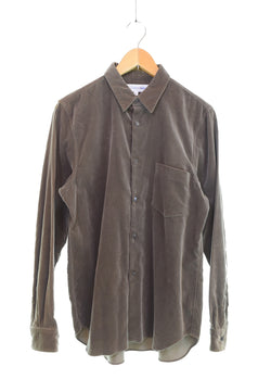 コムデギャルソン COMME des GARCONS SHIRT  ベロアシャツ Made in FRANCE フランス製 FW09109 長袖シャツ ブラウン Mサイズ 103MT-3356