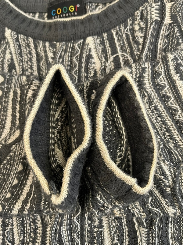 クージー COOGI 90s 90's AUSTRALIA 3D KNIT 3Dニット 総柄 クルーネック グレー系 XXL セーター マルチカラー 101MT-5004