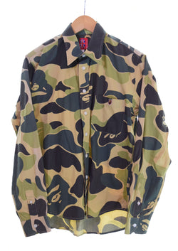 アベイシングエイプ A BATHING APE  猿カモフラ 迷彩柄 長袖シャツ 黄色 長袖シャツ イエロー Sサイズ 103MT-2248