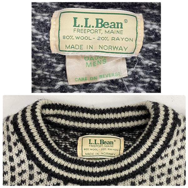 【曜日割引対象外】 エルエルビーン L.L.Bean 80's 90's バーズアイニット セーター ホワイト 201MT-4603 VB