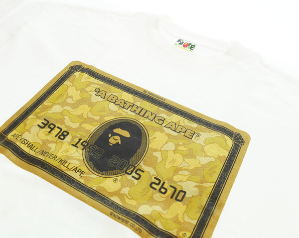 アベイシングエイプ A BATHING APE  gold card ゴールド会員 ゴールドカード 限定 Tシャツ Tシャツ ホワイト LLサイズ 103MT-2799
