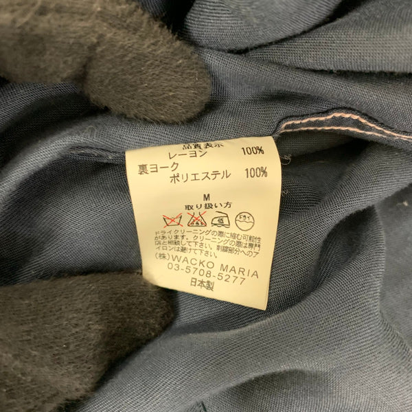 【曜日割引対象外】 ワコマリア WACKO MARIA レーヨン 長袖シャツ 長袖シャツ ネイビー Mサイズ 201MT-4649