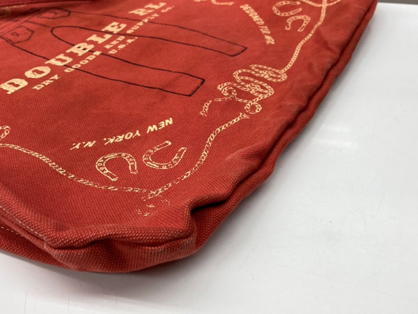 ダブルアールエル RRL 2Way TOTE BAG トート バッグ レザーハンドル キャンバス 斜め掛け かばん 赤 バッグ メンズバッグ トートバッグ ロゴ レッド 104B-88