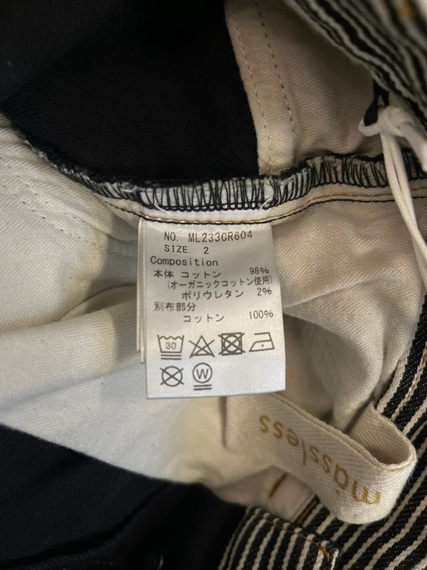 マスレス massless Organic Denim Wide Pants オーガニック デニム ワイドパンツ ブラックデニム ジーンズ デニム ブラック サイズ2 101LB-25