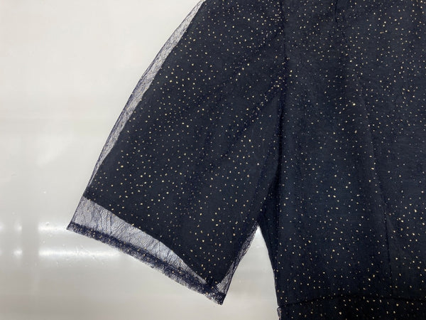 カエン Kaene ラメ ミックス エアリー ドレス DRESS チュール レース オーガンジー オケージョン 結婚式 フォーマル NAVY 紺 100955 ワンピース ネイビー SIZE36 104LT-215