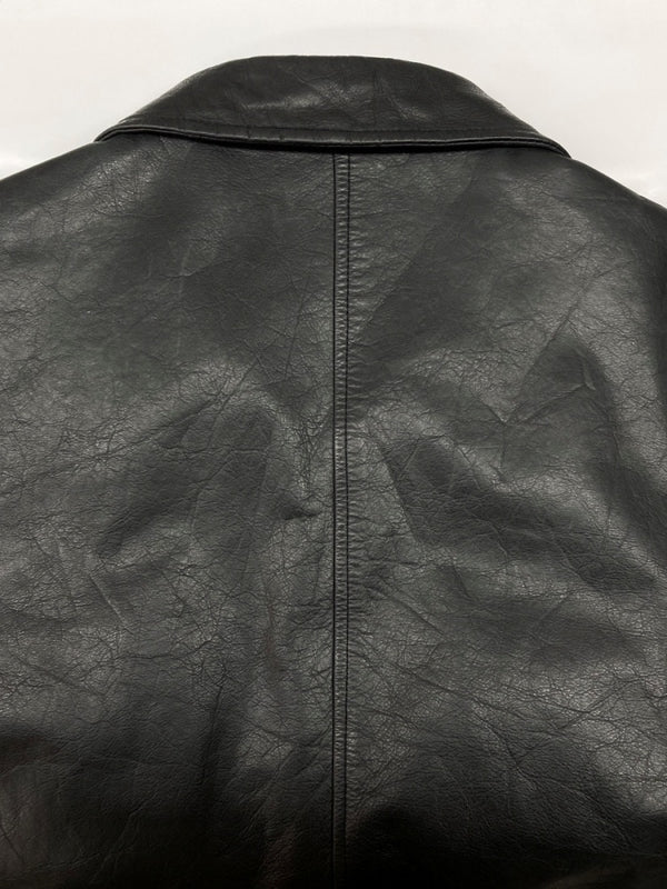 ギャップ GAP 90s LEATHER JACKET レザー ジャケット ジップアップ OLDGAP オールドギャップ アウター 黒 ジャケット 無地 ブラック Lサイズ 104MT-2106