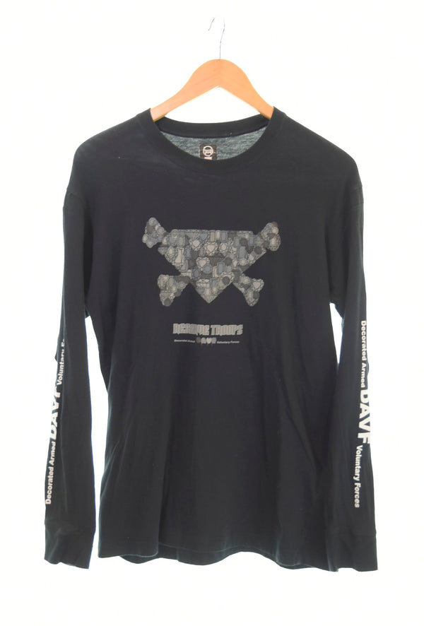 アンダーカバー UNDERCOVER 01AW DAVF期 プリント 長袖Tシャツ 黒 ロンT ブラック Lサイズ 103MT-1770