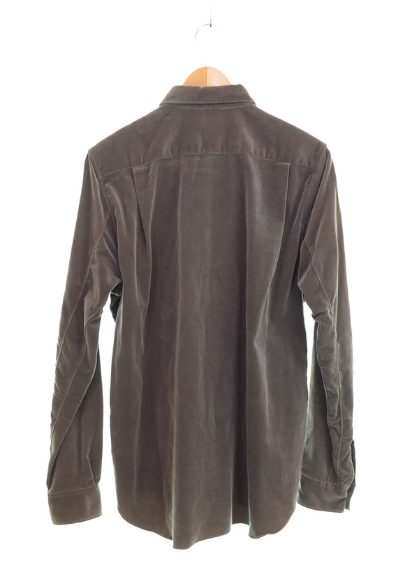 コムデギャルソン COMME des GARCONS SHIRT  ベロアシャツ Made in FRANCE フランス製 FW09109 長袖シャツ ブラウン Mサイズ 103MT-3356