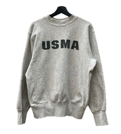 ミリタリー Military 80s 80年代~ USMA BISTEX 染み込み アメリカ軍 USA製 サイドリブ 灰色 スウェット プリント グレー Lサイズ 104MT-2255