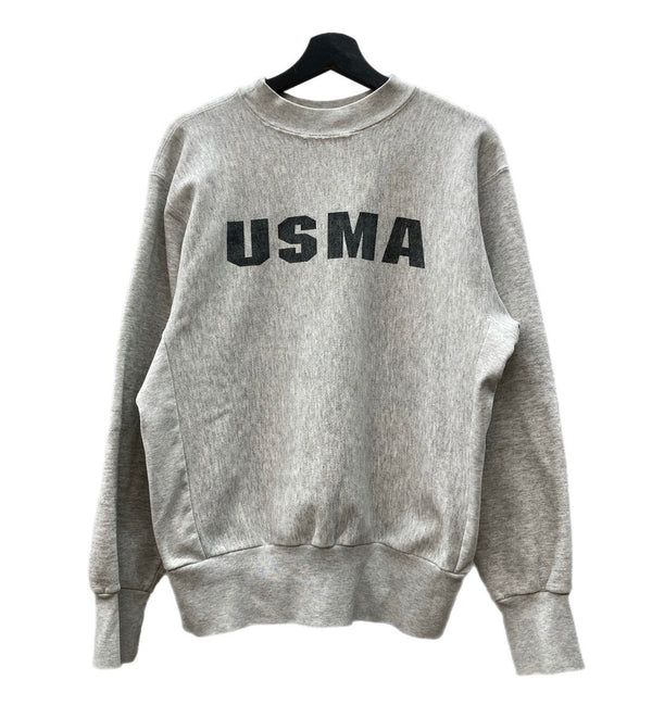 ミリタリー Military 80s 80年代~ USMA BISTEX 染み込み アメリカ軍 USA製 サイドリブ 灰色 スウェット プリント グレー Lサイズ 104MT-2255