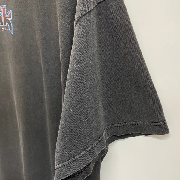 【曜日割引対象外】 ヴィンテージ vintage 90's プラスティック PLASTIK クレイジーカット TULTEX アニメ Tシャツ ブラック XLサイズ 201MT-4594 VB