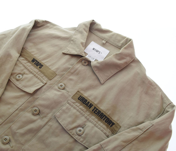 ダブルタップス WTAPS 21AW BUDS LS COTTON SERGE バッツ ロングスリーブ シャツ コットン コヨーテブラウン ミリタリー 212BRDT-SHM02 2 ジャケット カーキ 103MT-2502