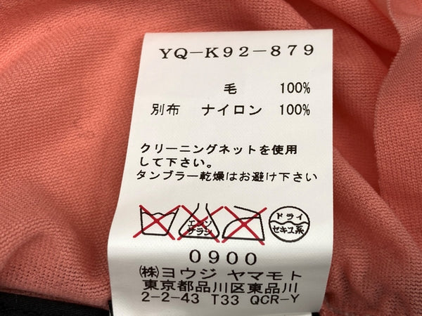 ワイズ Y's ヨウジヤマモト Yohji Yamamoto ラウンドネック ボレロ フロントボタン ウール 毛 モード バイカラー NAVY 紺 PINK ピンク YQ-K92-879 カーディガン ネイビー SIZE2 104LT-228