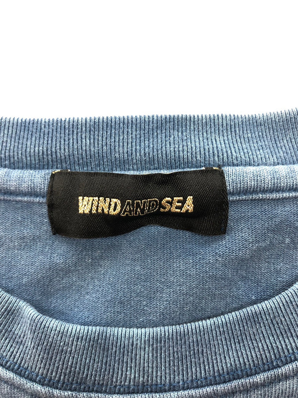 ウィンダンシー WIND AND SEA CRACK P DYE TEE クラック ピグメント ダイ クルーネック 青 WDS-O-SEA-23-Q4-CS-01 XL Tシャツ プリント ブルー 104MT-106