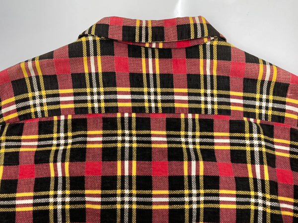 ヴィンテージ vintage 60s 60年代 TOWNCRAFT タウンクラフト オープンカラーシャツ 開襟 プリントネル プリネル  長袖シャツ チェック マルチカラー Lサイズ 104MT-1754