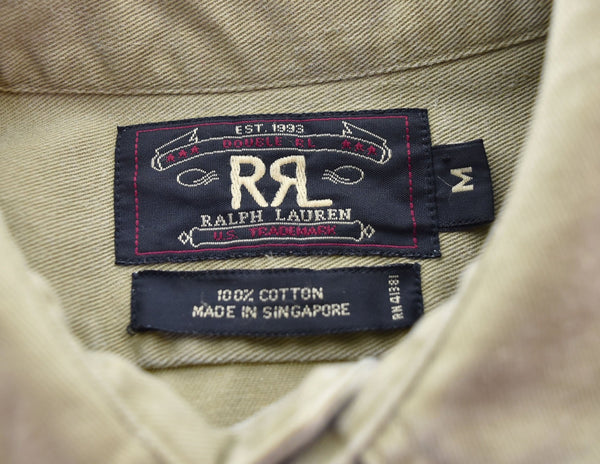 ダブルアールエル RRL ラルフローレン 90s 90年代 三ツ星タグ ワークシャツ 茶 長袖シャツ ブラウン 103MT-2390