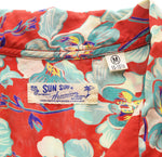 サンサーフ SUN SURF 花柄 ALOHA SHIRT アロハ シャツ オープンカラー レーヨンシャツ SS32708 半袖シャツ レッド Mサイズ 103MT-2715