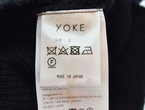 ヨーク YOKE 24AW BRUSHED MOHAIR KNIT SHIRTモヘアニット シャツ 黒 YK24FW0838S 3 カーディガン ブラック 103MT-2227