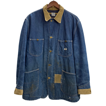 【曜日割引対象外】 ヴィンテージ vintage 60's リー LEE 81-LJ デニムカバーオール デニムジャケット ブランケットライナー USA製 ジャケット ブルー 42サイズ 201MT-3594 VB