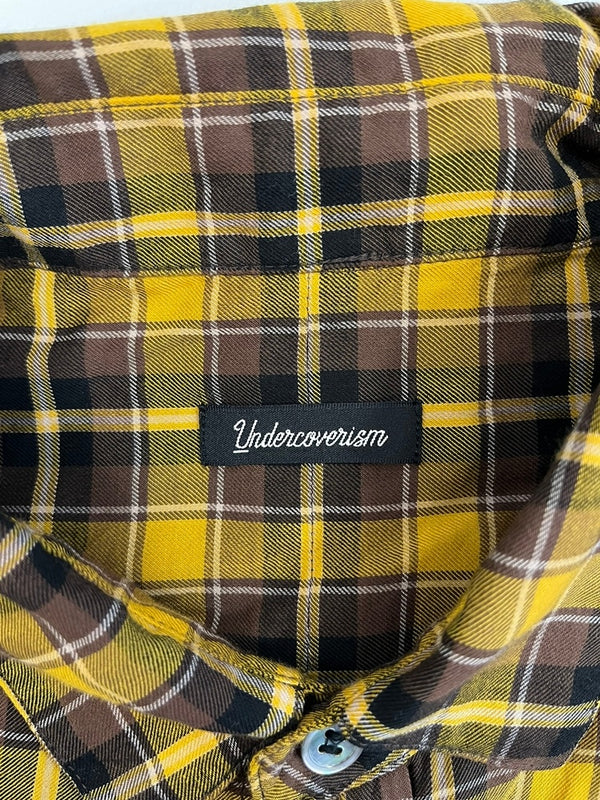 アンダーカバーイズム Undercoverism 切替チェック長袖シャツ 黄 UI1B4401 サイズ4 長袖シャツ イエロー 101MT-4854