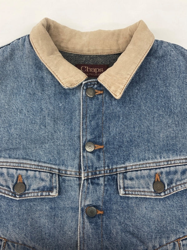 チャップス CHAPS 70s 80s DENIM JACKET デニム ジャケット 裏地ブランケット ボタン Gジャン アウター インディゴ Ralph Lauren 青 ジャケット 無地 ブルー Mサイズ 104MT-2068
