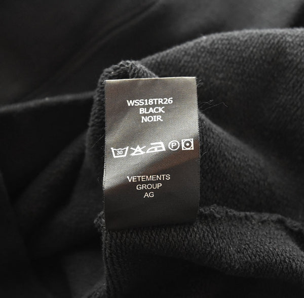 ヴェトモン VETEMENTS 18SS Tape Hoodie WSS18TR26 テープ デザイン スウェット プルオーバー パーカー  WSS18TR26  XS パーカ ブラック SSサイズ 103MT-2437