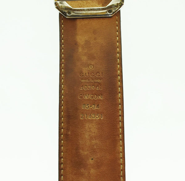 グッチ GUCCI SIGNATURE LEATHER SQUARE BELT シグネチャー レザー スクエア バックル ベルト UNISEX ユニセックス カーフスキンレザー　85・34 403941 ベルト・サスペンダー メンズベルト ブラック 103G-152