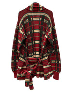 ダブルアールエル RRL 90s 90年代 三ツ星タグ HAND KNIT ハンドニット ガウン  コート チェック マルチカラー XLサイズ 104MT-2129