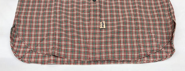 ダブルアールエル RRL 90s 三ツ星タグ SHIRT ステンカラー 猫目ボタン ヴィンテージ VINTAGE ラルフローレン RALPH LAUREN コットン モーリシャス製 RED 赤 長袖シャツ チェック レッド Sサイズ 104MT-1976