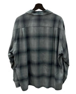 ワコマリア WACKO MARIA OMBRE CHECK OPEN COLLAR SHIRT オンブレ チェック オープンカラー 長袖 シャツ 黒 長袖シャツ チェック ブラック Lサイズ 104MT-1744