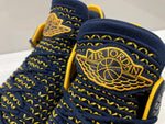 ナイキ NIKE 17年製 AIR JORDAN 32 LOW PF MICHIGAN エア ジョーダン ミシガン AJ32 カレッジ シューズ 黄 紺 AH3347-405 メンズ靴 スニーカー ネイビー 29cm 104S-901