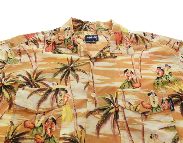 ステューシー STUSSY 80s 90s 紺タグ アロハシャツ Made in USA 80's 90's 開襟シャツ USA製 半袖シャツ マルチカラー Mサイズ 103MT-3250