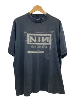 バンドTシャツ BAND-T 90s 1998 Vintage ヴィンテージ nine inch nails ナインインチネイルズ NIN BOX LOGO ALL SPORT 黒 US 古着 XL Tシャツ プリント ブラック LLサイズ 101MT-2591