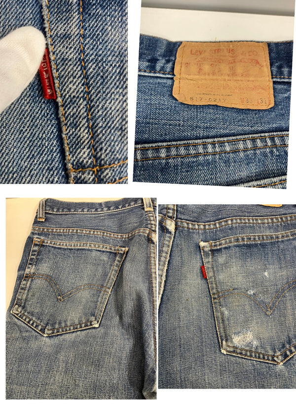 リーバイス Levi's 70's 70年代 517 66前期 ボタン裏2刻印 42TALON ZIPPER VINTAGE ヴィンテージ アメリカ製 MADE IN USA デニム ブルー W33L31 101MB-679