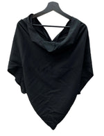 ワイズ Y's ヨウジヤマモト Yohji Yamamoto ノースリーブ ドレープ デザイン カーディガン フーディ フード フロントボタン BLACK 黒 半袖シャツ ブラック SIZE3 104LT-167