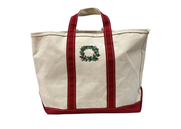 エルエルビーン L.L.Bean BOAT AND TOTE BAG ボート アンド トート バッグ キャンバス かばん 白 赤 バッグ メンズバッグ トートバッグ 刺繍 ホワイト 104B-79