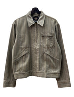 ダブルアールエル RRL STRIPE WORK JACKET ストライプ ワーク ジャケット ジップアップ CONMAR社 Ralph Lauren 茶 MNRROTWM5L00072 ジャケット ストライプ ブラウン Mサイズ 104MT-1379