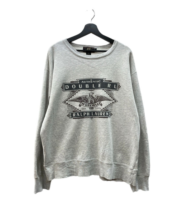 ダブルアールエル RRL 90s 90年代 三ツ星タグ EAGLE SWEAT SHIRT イーグル 灰色 スウェット プリント グレー Lサイズ 104MT-2022