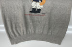 ラルフローレン RalphLauren 90s POLO BEAR SWEATSHIRT ポロ ベア スウェット シャツ トレーナー 裏起毛 長袖 灰 スウェット プリント グレー Mサイズ 104MT-2052
