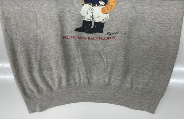 ラルフローレン RalphLauren 90s POLO BEAR SWEATSHIRT ポロ ベア スウェット シャツ トレーナー 裏起毛 長袖 灰 スウェット プリント グレー Mサイズ 104MT-2052