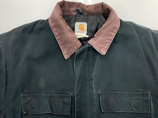カーハート Carhartt DUCK TRADITIONALCOAT トラディショナルコート ダック ワークジャケット 中綿 黒 C003 サイズ 46 ジャケット ロゴ ブラック 104MT-1870