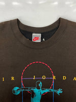 ナイキ NIKE 90s CREWNECK SWEATSHIRT クルーネック スウェット デッドストック USA製 トレーナー プリント AJ 茶 660045 スウェット ロゴ ブラウン Lサイズ 104MT-1702