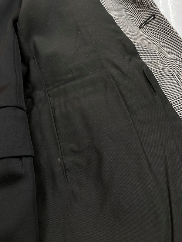 ソウシオオツキ SOSHIOTSUKI 19AW DOUBLE SMOKING SUITS スモーキング テーラード ジャケット アウター 灰 S19AWJKT01 サイズ 44 ジャケット チェック グレー 104MT-1623