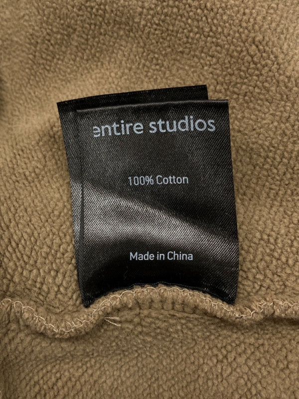 エンタイアスタジオ entire studios FULL ZIP HOODIE フル ジップ フーディー ジップアップ パーカー スウェット 茶 パーカ 無地 ブラウン XLサイズ 104MT-2110