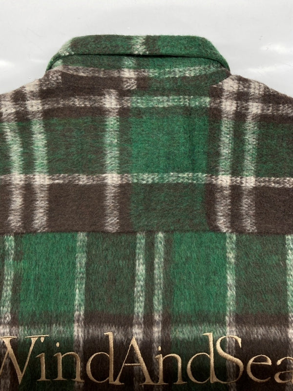 ウィンダンシー WIND AND SEA 23AW SHAGGY PLAID CPO SHIRT JACKET シャギー チェック シャツ ジャケット 起毛 長袖 緑 WDS-O-FAL-24-Q1-JK-08 ジャケット チェック グリーン Lサイズ 104MT-1784