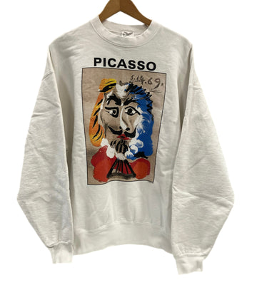 ヴィンテージ vintage 90's 90s Pablo Picasso Portrait Imaginaire Musketeer art アート パブロ・ピカソ プリント XL スウェット ホワイト LLサイズ 101MT-3413