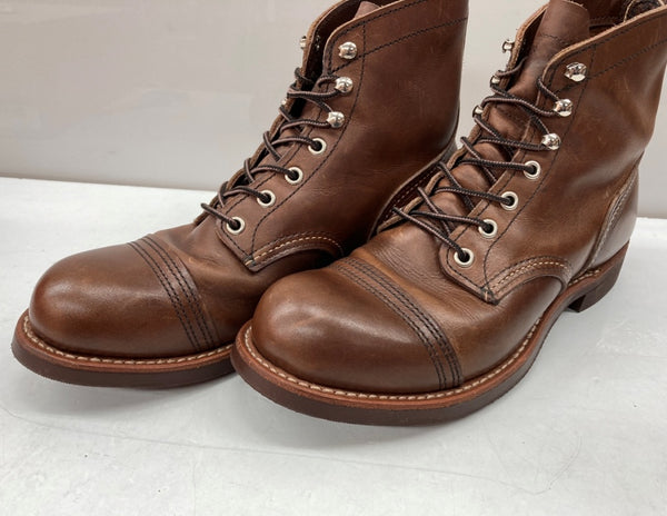 レッドウィング RED WING Iron Ranger アイアン レンジャー キャップトゥ アンバーハーネス レースアップ 革靴 7D 茶 8111 メンズ靴 ブーツ カントリー ブラウン 25cm 104S-766